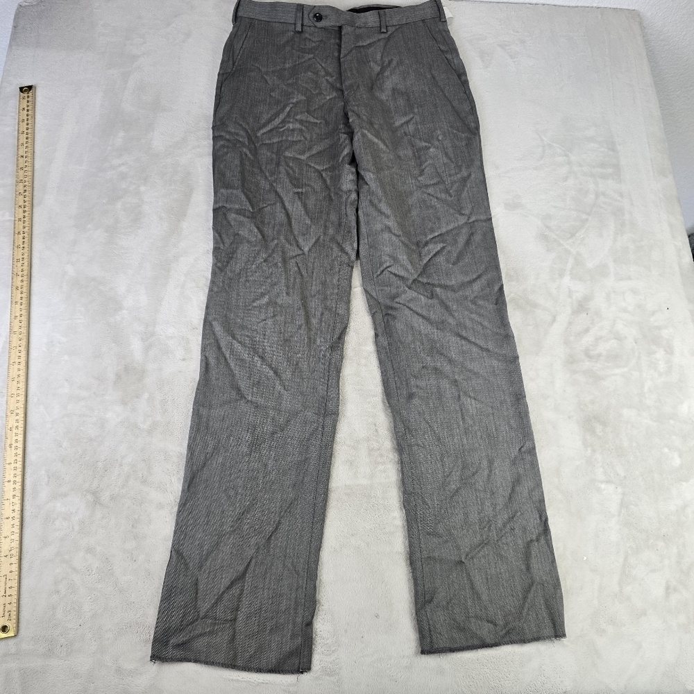 Jos A Bank Executive Collection Flat Front Pants Gray Sz 30 Unhemmed NWT